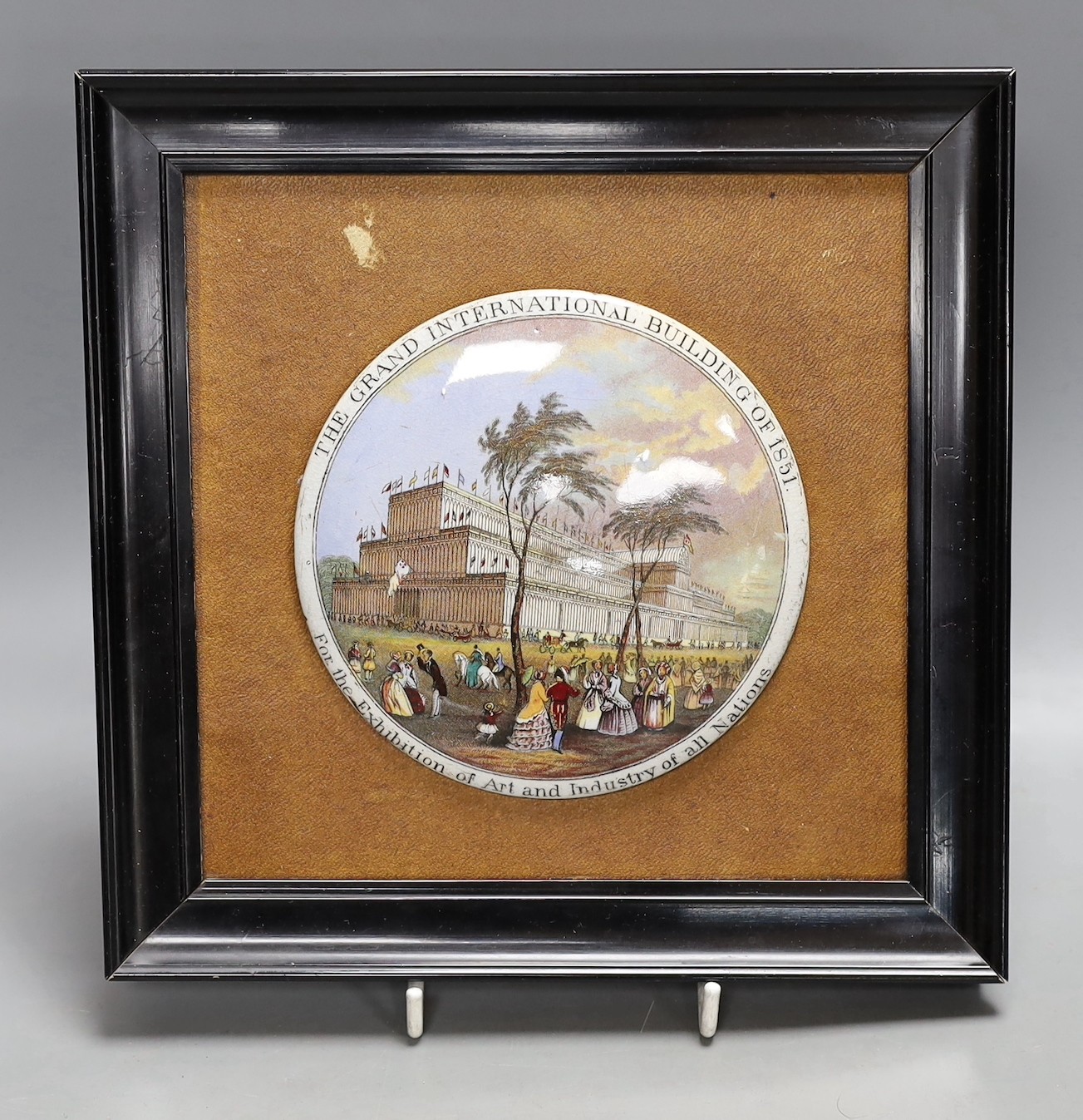 A Victorian framed pot lid, 